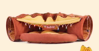 Katės tunelis su kačių lova