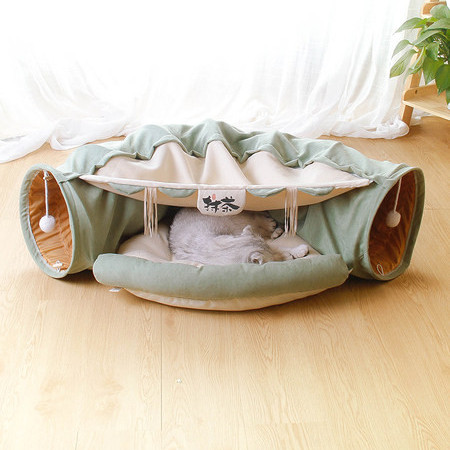 Katės tunelis su kačių lova
