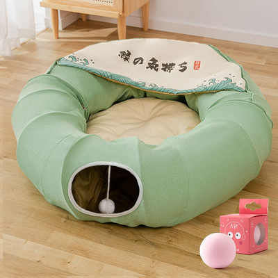 Katės apvali lova – kelių spalvų