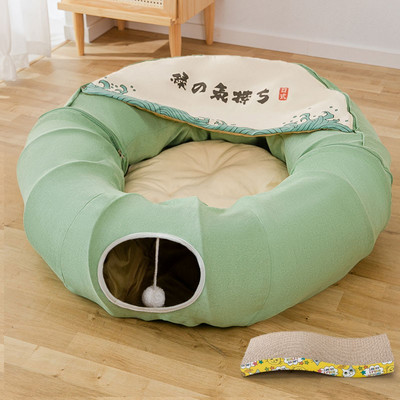 Katės apvali lova – kelių spalvų