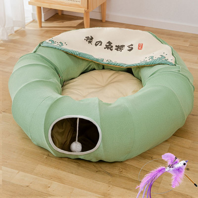 Katės apvali lova – kelių spalvų