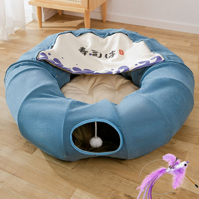 Katės apvali lova – kelių spalvų