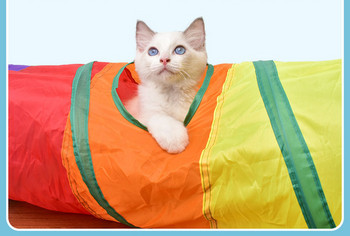 Котешки текстилен тунел за игра