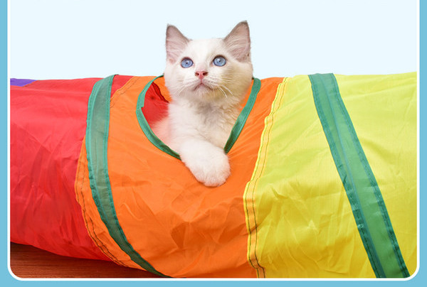 Kassi tekstiilist tunnel mängimiseks