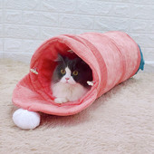 Tunel de pluș pentru pisici în trei culori