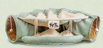 Υφαντική σήραγγα για γάτες με ένα μέρος για ύπνο