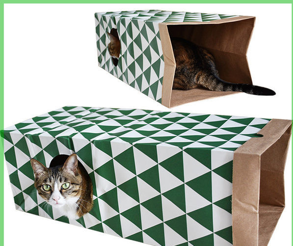 Τετράγωνο Τούνελ  παιχνίδι για γάτες 