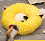 Joacă tunel cu perna pentru pisici