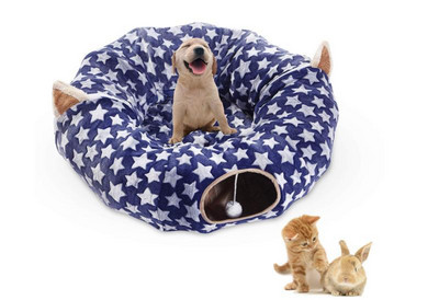 Joacă tunel cu perna pentru pisici