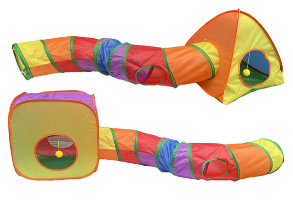 Tunel colorat pentru pisici - mai multe modele