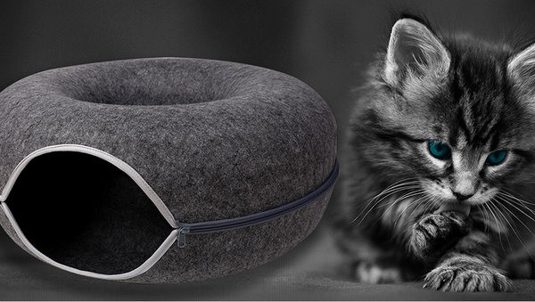 Tõmblukuga ümmargune tunnel kassidele