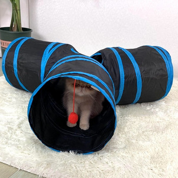Υφασμάτινο τούνελ γάτας για παιχνίδι με μενταγιόν