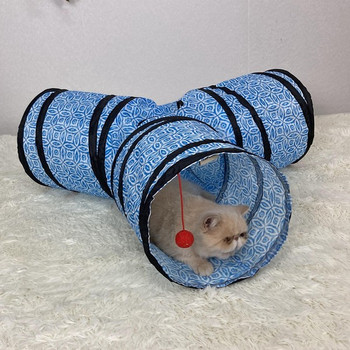 Υφασμάτινο τούνελ γάτας για παιχνίδι με μενταγιόν