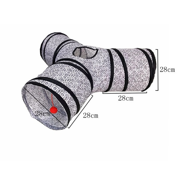 Tunel textil de pisică pentru jocul cu pandantiv