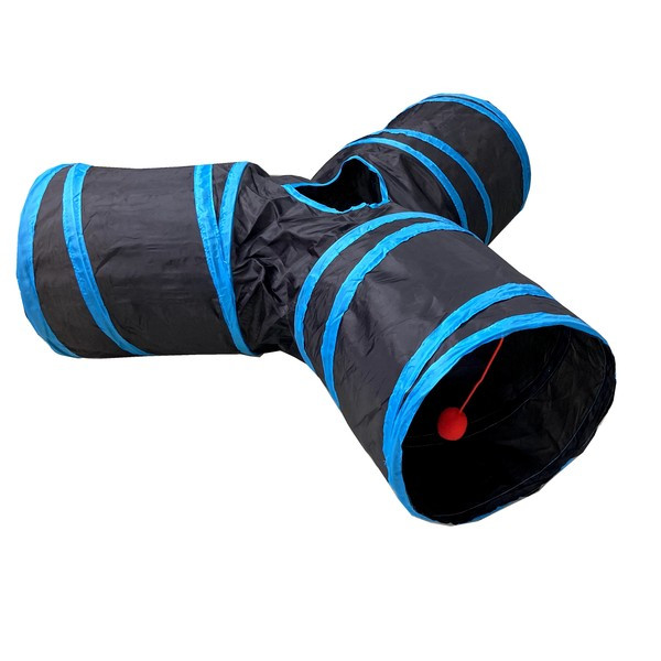 Tunel textil de pisică pentru jocul cu pandantiv