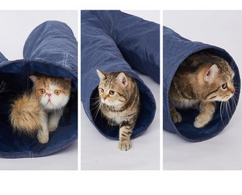 Котешки тунел за игра пулокръг