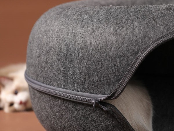 Tunel pentru pisici cu fermoar