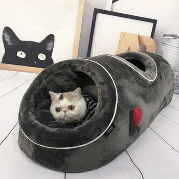 Χνουδωτό τούνελ κρεβατιού γάτας για γάτες