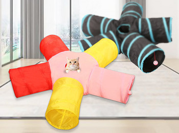Σήραγγα για παιχνίδι με γάτες - διαφορετικά μοντέλα και χρώματα