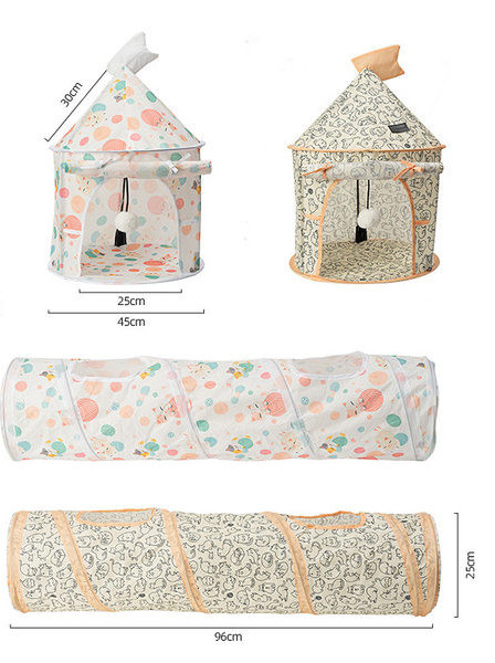 Σήραγγα σπιτιών γάτας σε τρία μοντέλα