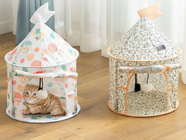 Σήραγγα σπιτιών γάτας σε τρία μοντέλα