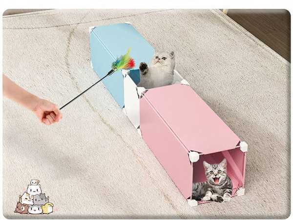Υφασμάτινη σήραγγα παιχνιδιών γάτας - πολλά μοντέλα