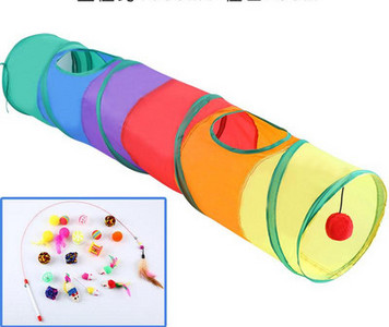 Tunel textil pentru pisici - diferite modele