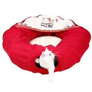 Tunel pentru pisici - cu pandantiv si broderie