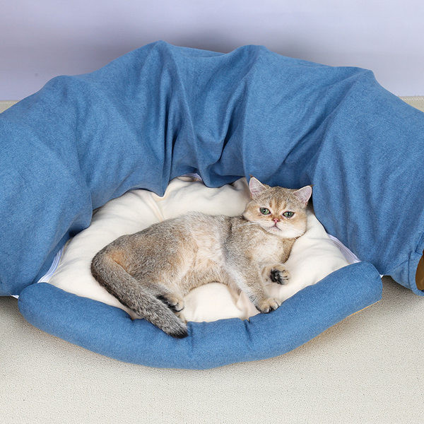 Tunel pentru pisici - cu pandantiv si broderie