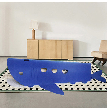 Tunel pentru pisici în formă de rechin