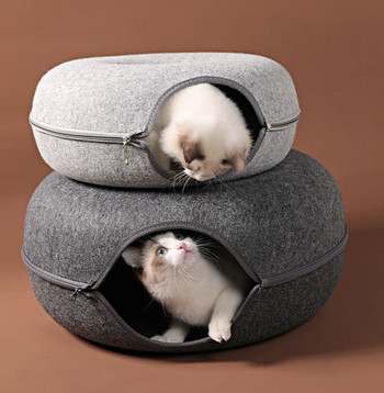 Тунел за игра на котки с място за спане