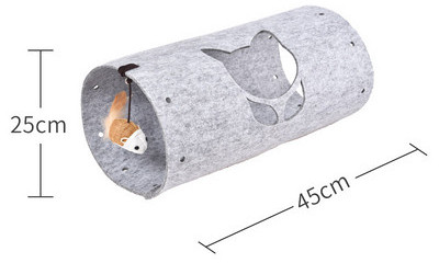 Joc distractiv cu pisici - tunel de pâslă