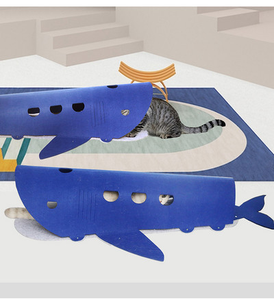 Joc distractiv cu pisici - tunel de pâslă