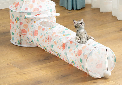 Folding play tunnel - suitable for cats