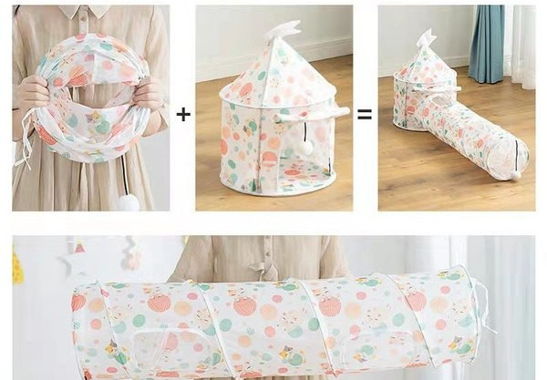 Kokkupandav mängutunnel – sobib kassidele