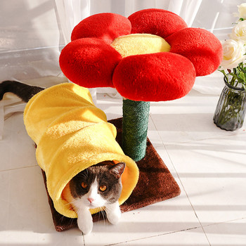 Βελούδινο τούνελ με κρεβάτι για γάτες