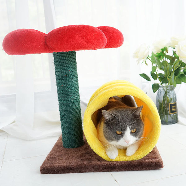 Βελούδινο τούνελ με κρεβάτι για γάτες