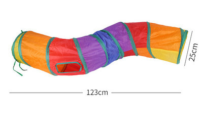 Πολύχρωμο τούνελ παιχνιδιού - κατάλληλο για γάτες