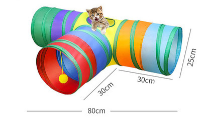 Πολύχρωμο τούνελ παιχνιδιού - κατάλληλο για γάτες
