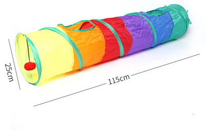 Πολύχρωμο τούνελ παιχνιδιού - κατάλληλο για γάτες