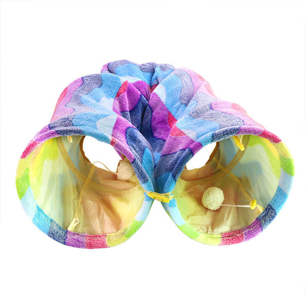 Tunel de puf de pisică colorat