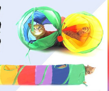 Κλωστοϋφαντουργικό παιχνίδι τούνελ για γάτες - διαφορετικά μοντέλα