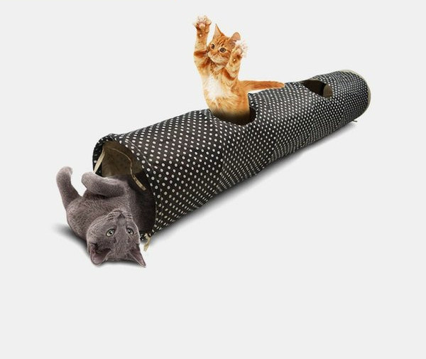 Tunel pliabil pentru pisici cu mai multe iesiri