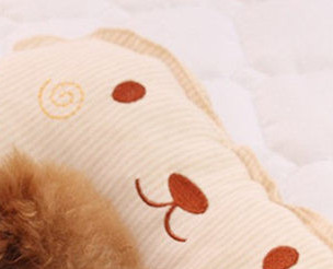 Pliušinė pagalvė su siuvinėjimu katėms