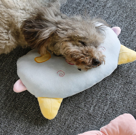 Pliušinė pagalvė su siuvinėjimu - katėms