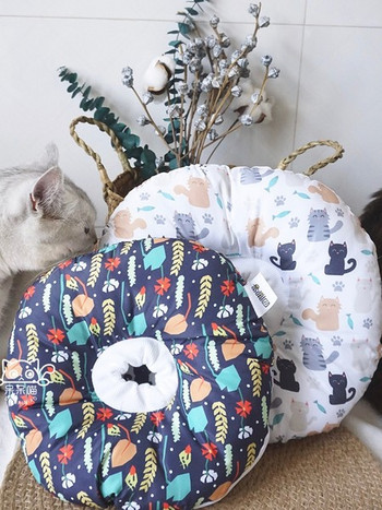 Възглавница за котки с цветен десен 