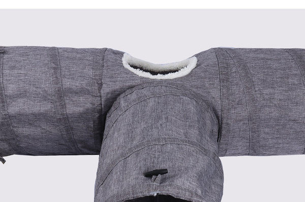 Tunel pentru pisici cu trei iesiri in doua culori