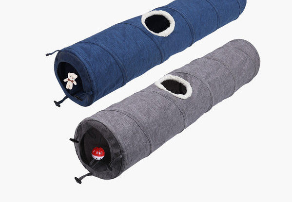 Tunel în două culori potrivit pentru pisici de joc