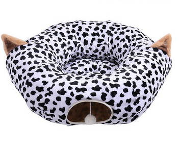 Tunel pentru pisici pentru joacă și dormit cu model animal