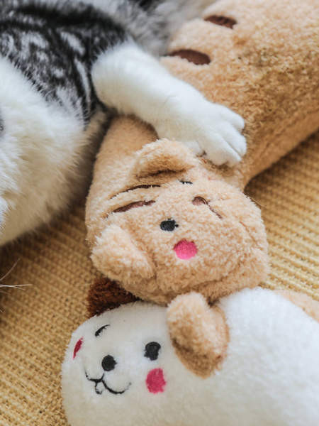 Tikandiga plüüsis kassipadi